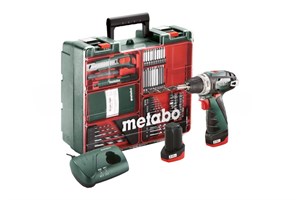 ШУРУПОВЕРТ АККУМУЛЯТОРНЫЙ ПЛЮС НАБОР ОСНАСТКИ METABO POWERMAXX BS BASIC (2 АКБ 12 В / 2,0 А·ч+LC 40+Пластиковый кофр+Набор принадлежностей) 5516