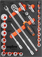 OMT26STE Набор головок торцевых 1/2" DR 8-32 мм с аксессуарами в EVA ложементе 280х375 мм, 26 предметов OMT26STE