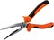 420107 Длинногубцы прямые с двухкомпонентными рукоятками, 180 мм 420107